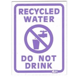 LILAC METAL RECYCLED WATER SIGN 75MM X 100MM